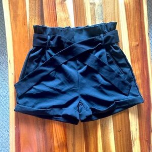 Women's Black High-Waisted Shorts